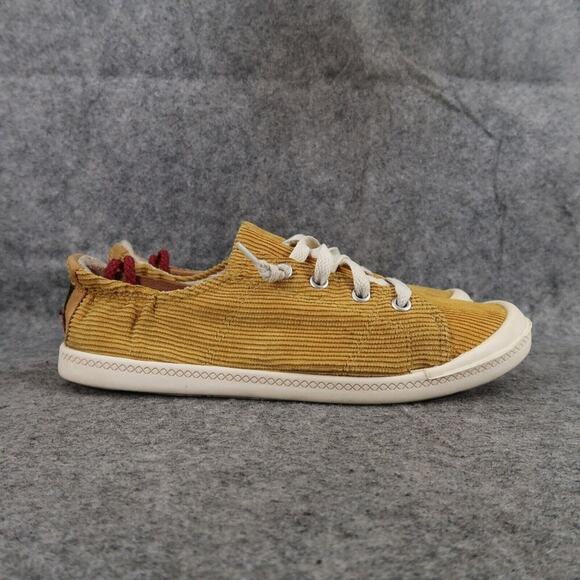 Time and Tru Shoes Women 6.5 Sneaker Casual Fashion Slip On Corduroy Yellow Flat - Picture 2 of 13